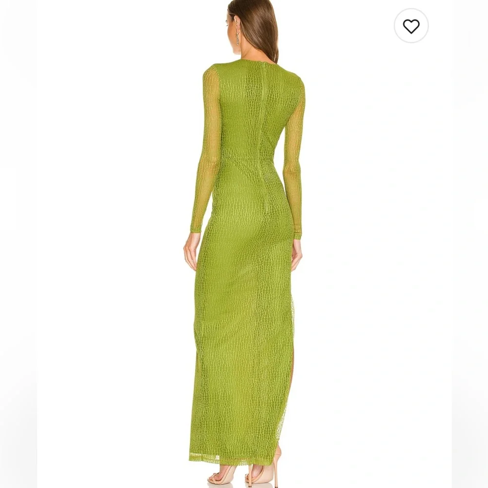 NWT Michael Costello Lauren Maxi Dress in Green Croc - Picture 2 of 2